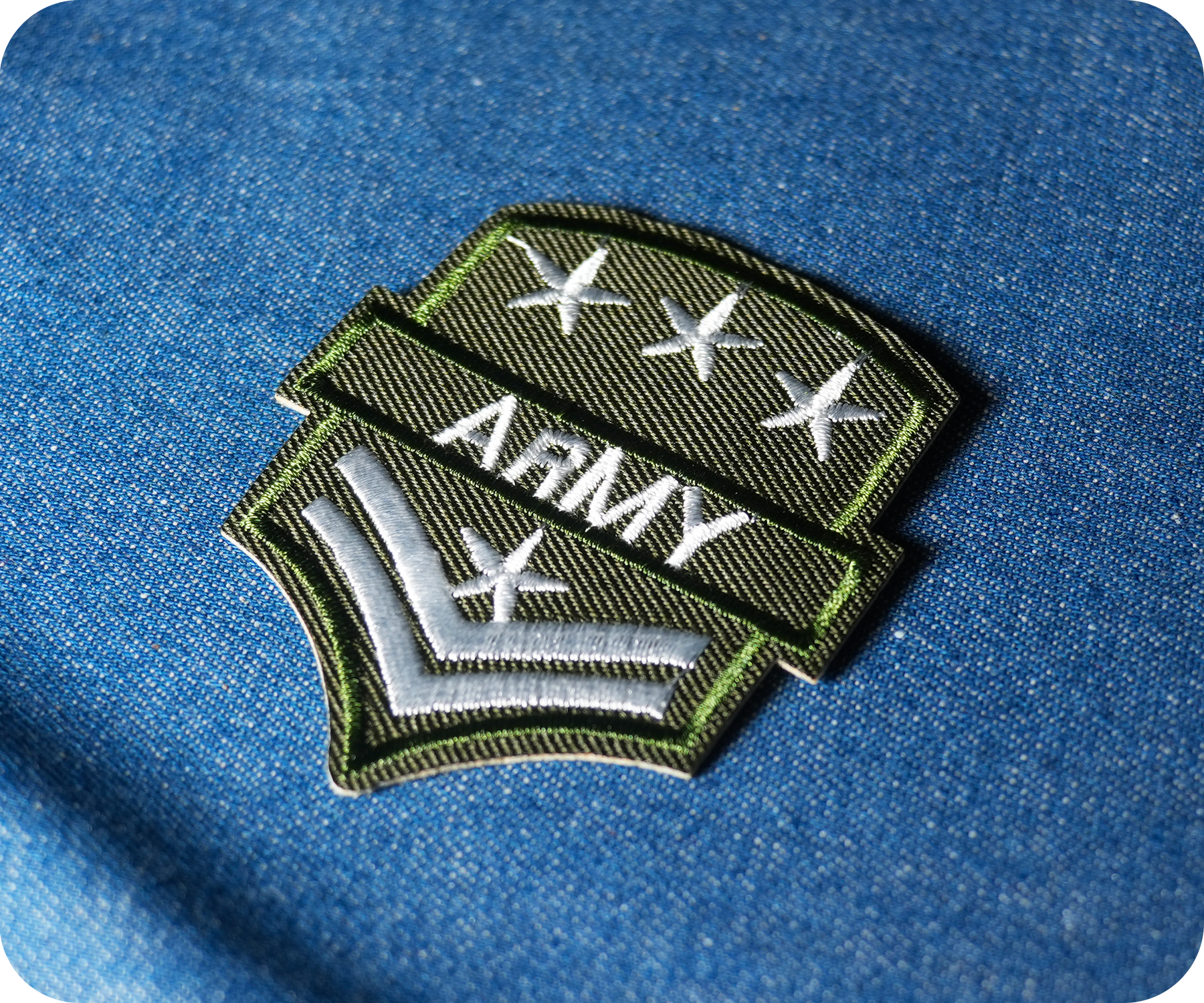 Corporal Army Star Rank Shield Iron On Patch (7 x 5.5cm)