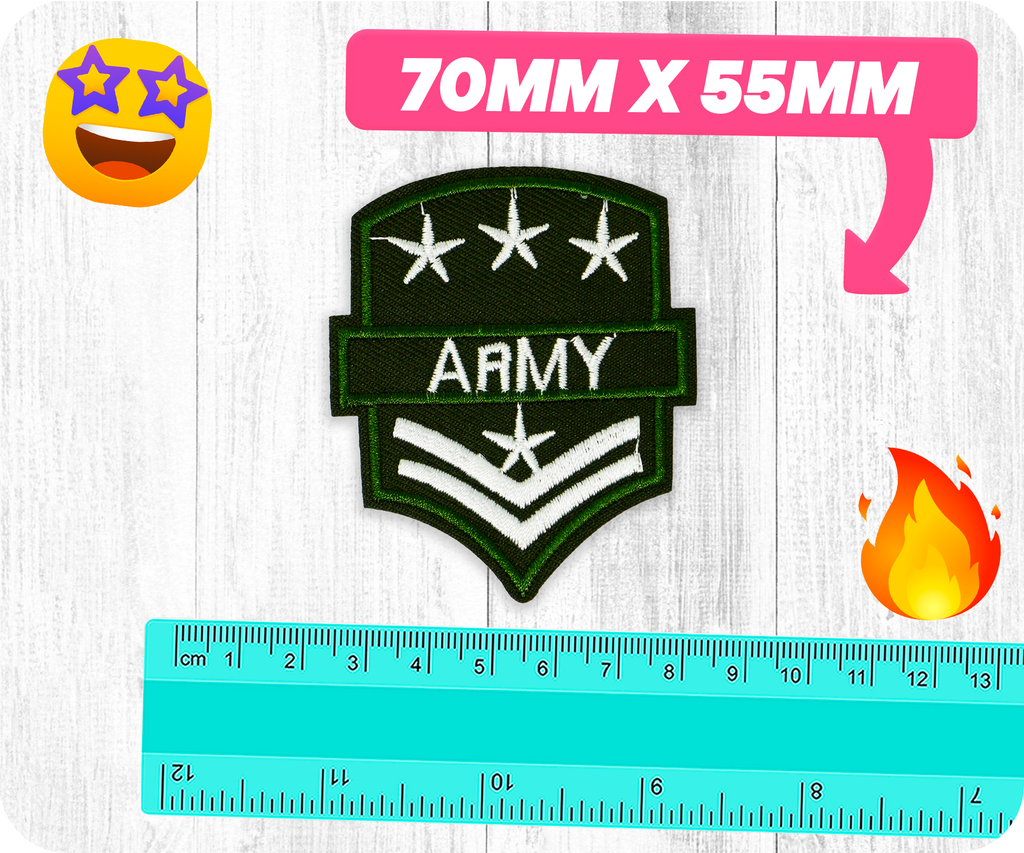 Corporal Army Star Rank Shield Iron On Patch (7 x 5.5cm)