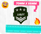 Corporal Army Star Rank Shield Iron On Patch (7 x 5.5cm)