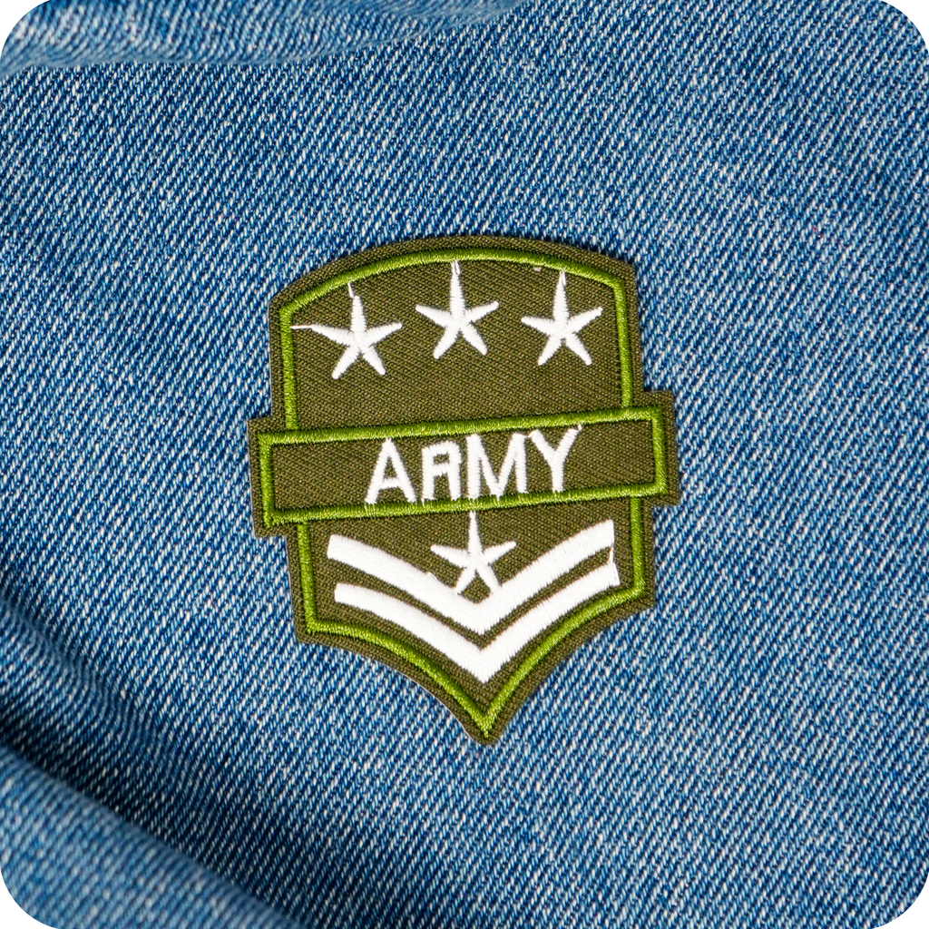 Corporal Army Star Rank Shield Iron On Patch (7 x 5.5cm)