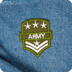 Corporal Army Star Rank Shield Iron On Patch (7 x 5.5cm)