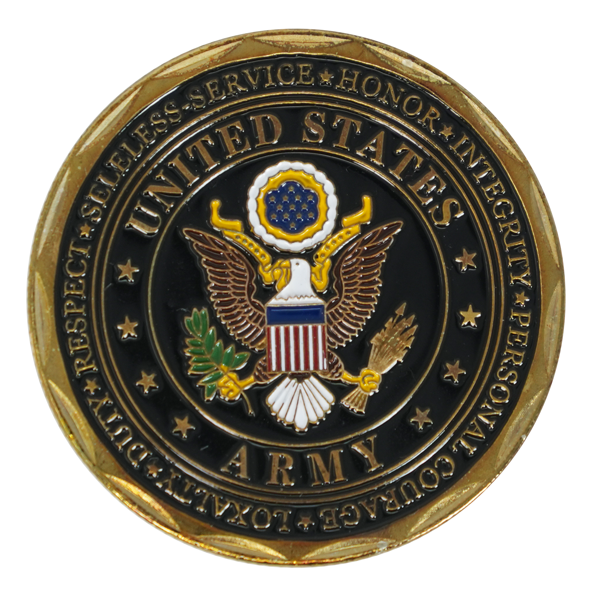 U.S. Army Yellow Ring Challenge Coin