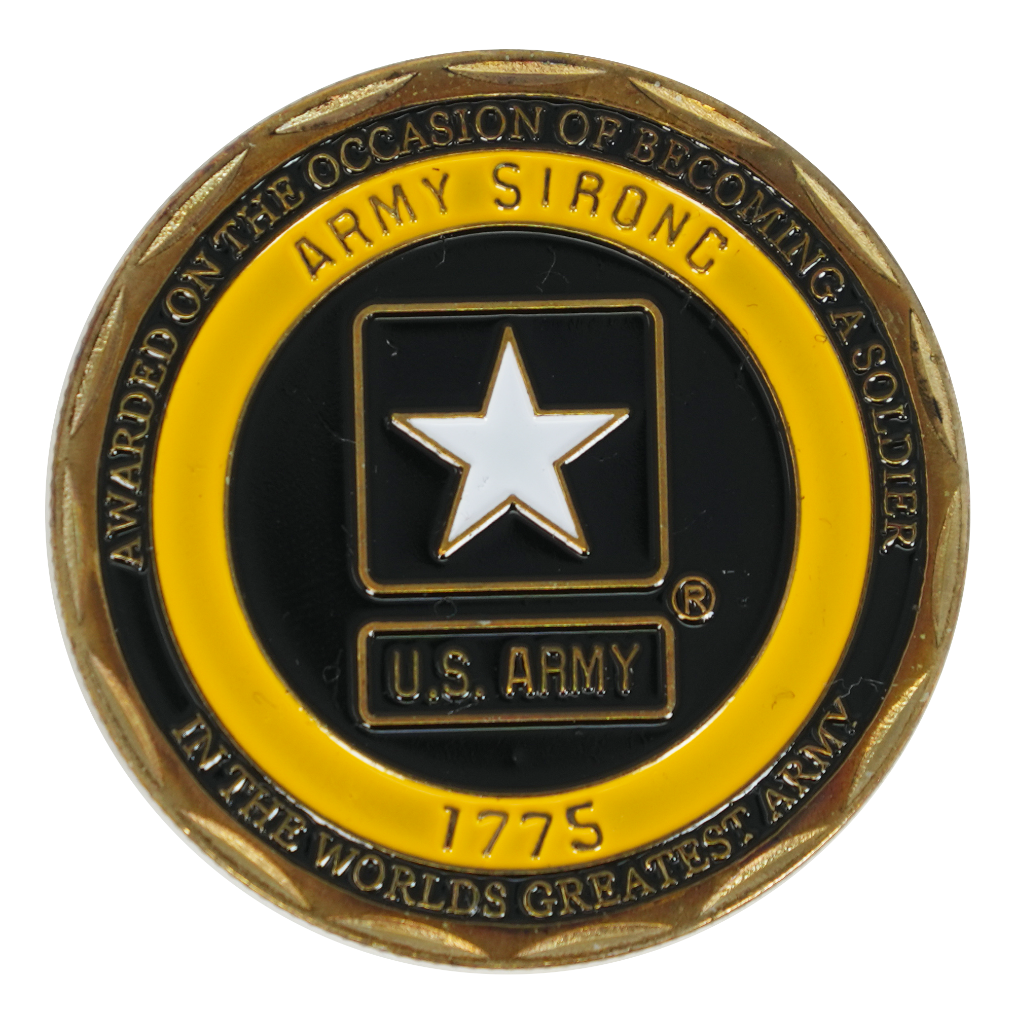 U.S. Army Yellow Ring Challenge Coin