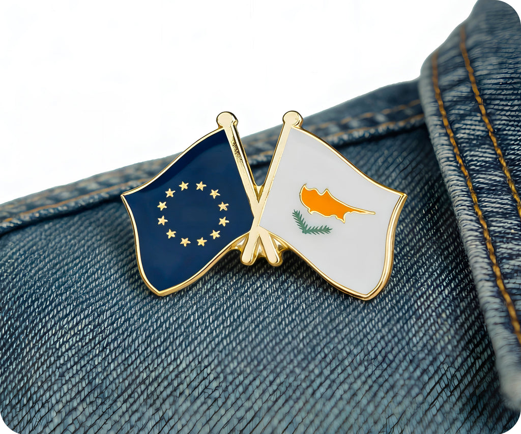 European Union & Cyprus EU Friendship Pin Badge