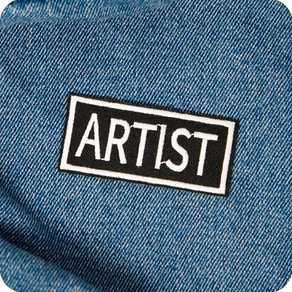 Artist Black Iron On Patch (7.5 x 3cm)