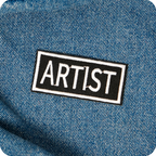 Artist Black Iron On Patch (7.5 x 3cm)