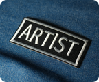 Artist Black Iron On Patch (7.5 x 3cm)