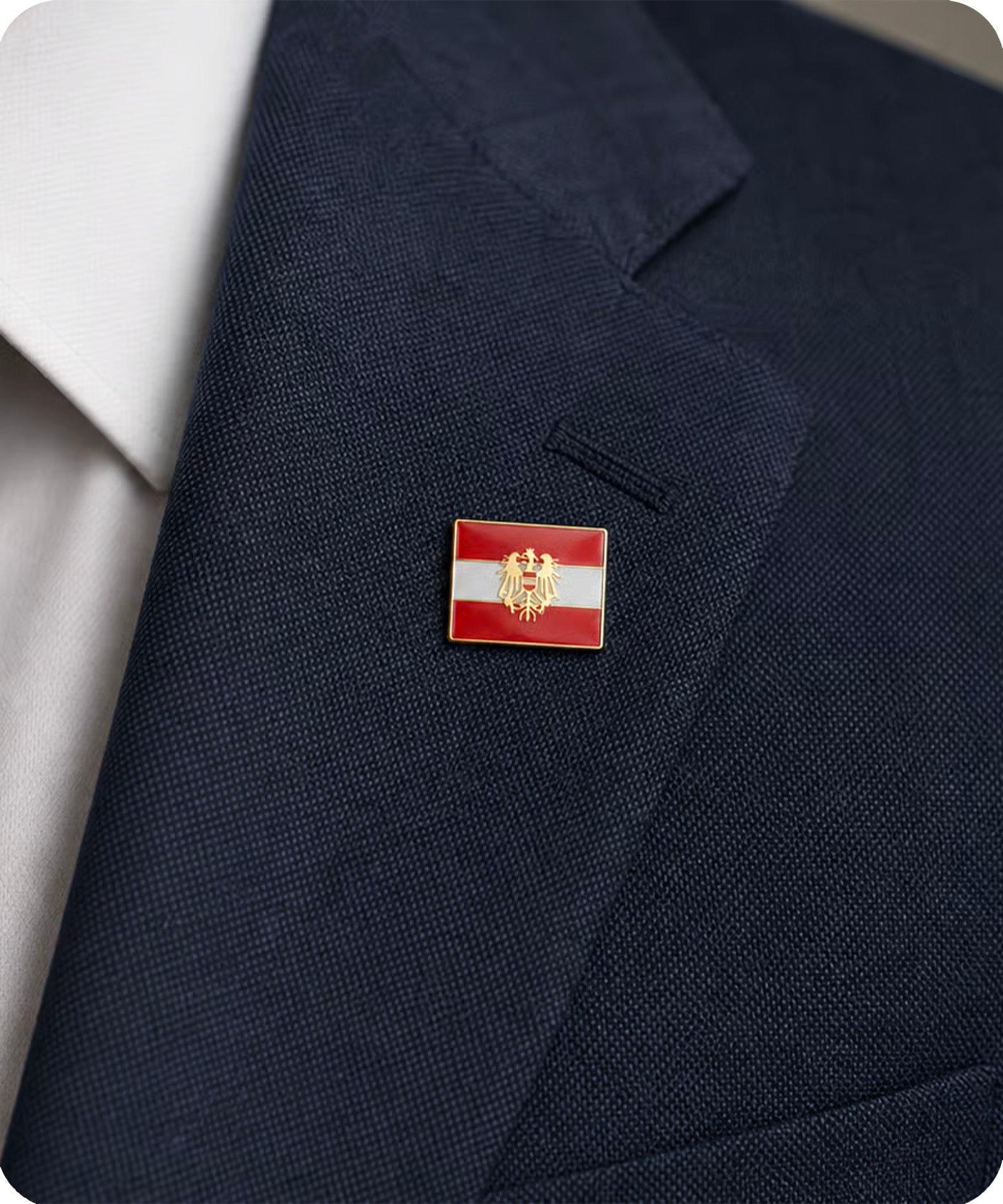 Austria Rectangle Flag Enamel Pin Badge
