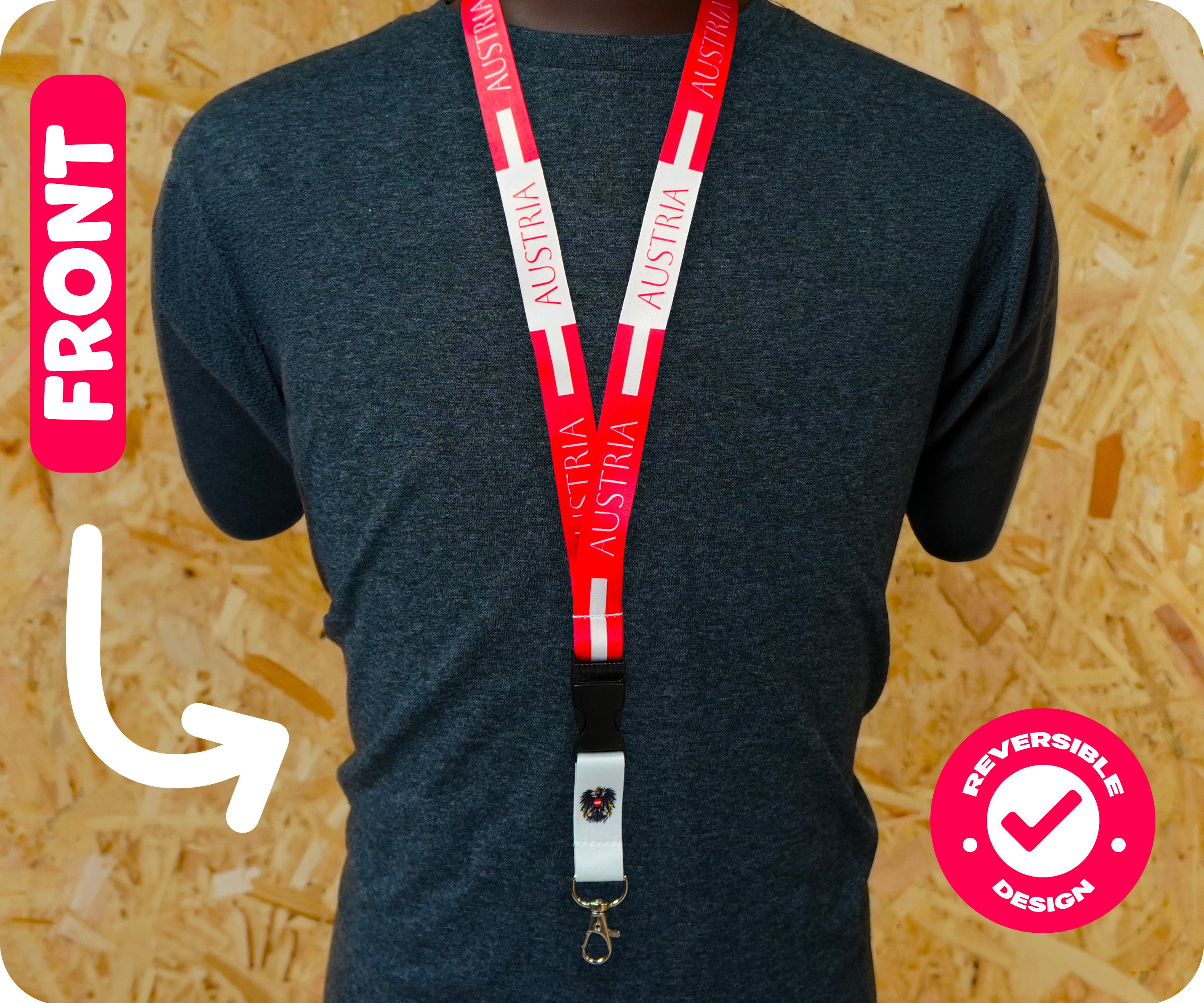 Austria National Flag Lanyard Imagen secundaria del producto
