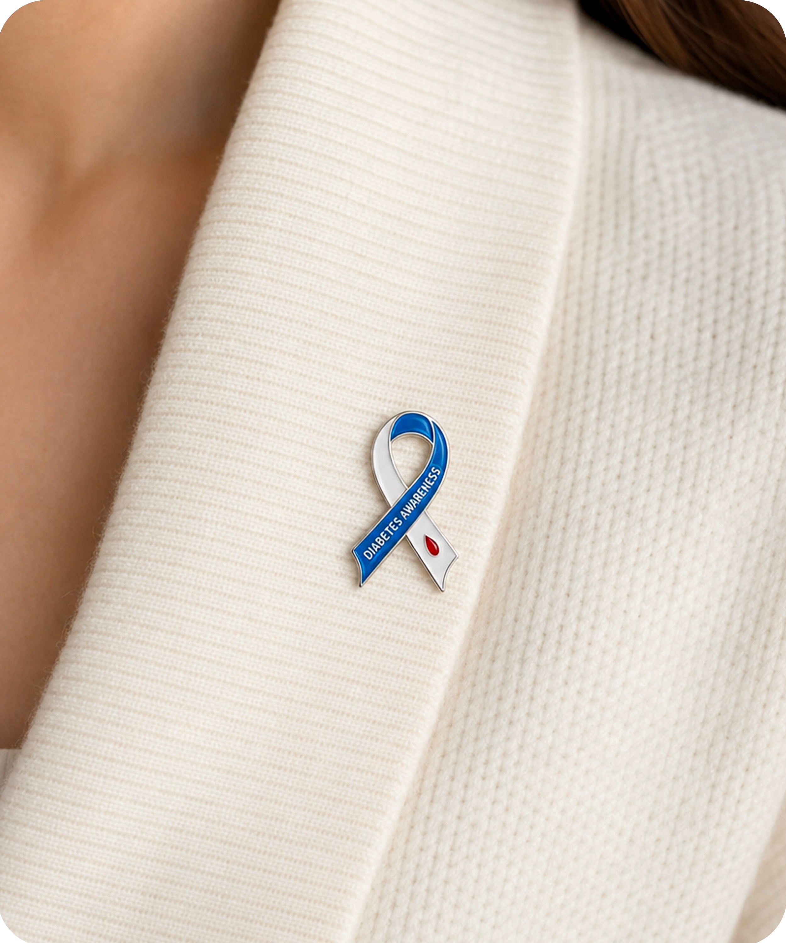 Diabetes Awareness Ribbon Enamel Lapel Pin Badge