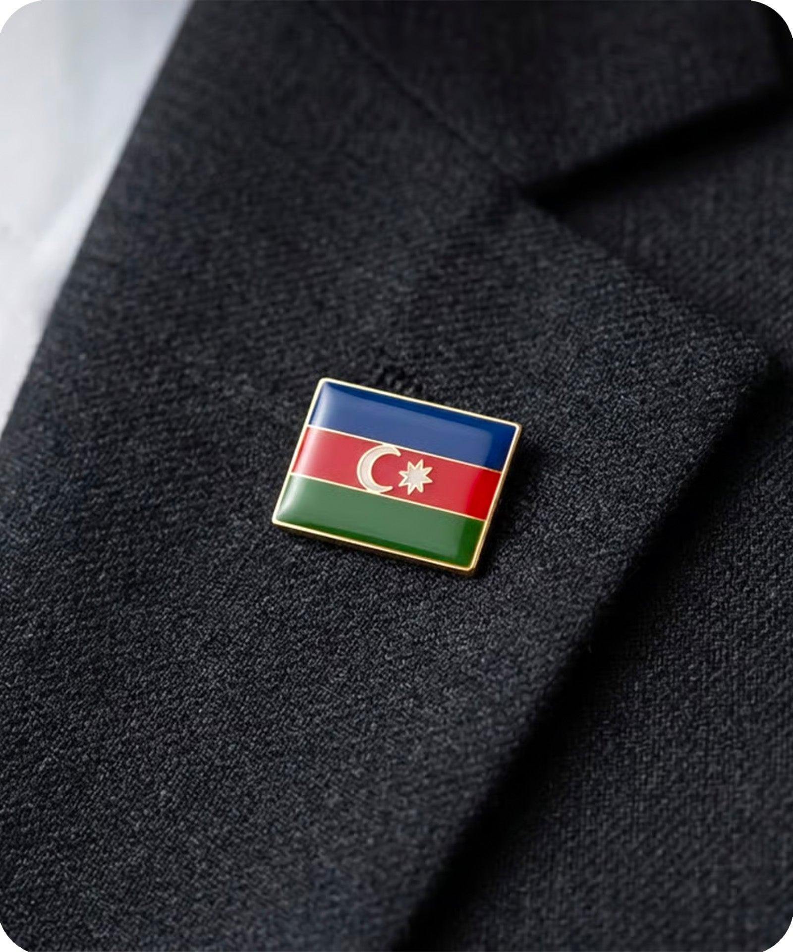 Azerbaijan Rectangle Flag Enamel Pin Badge Secondary image