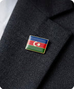 Azerbaijan Rectangle Flag Enamel Pin Badge