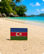 Azerbaijan Rectangle Flag Enamel Pin Badge