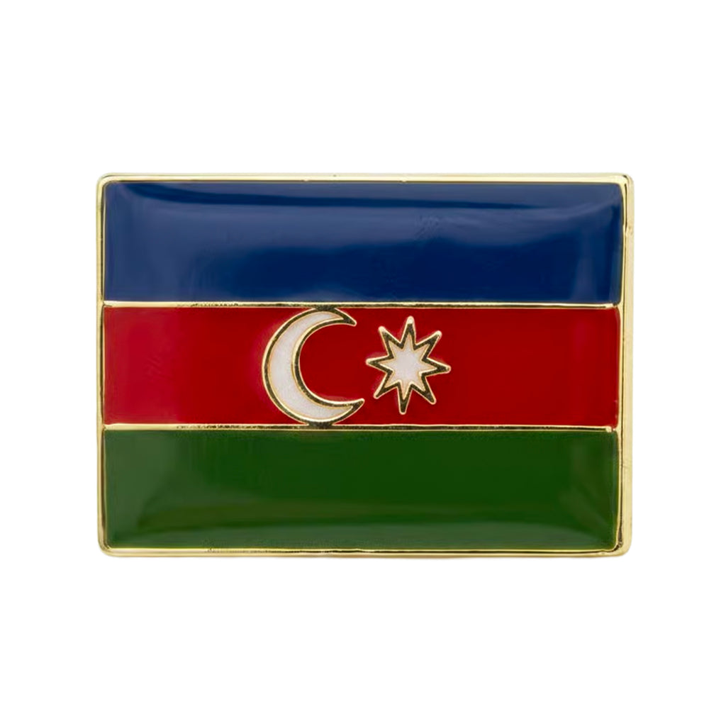 Azerbaijan Rectangle Flag Enamel Pin Badge