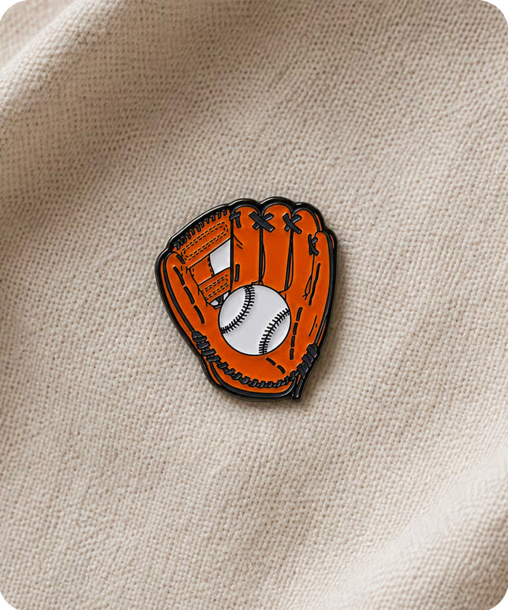 Baseball Glove & Ball Enamel Pin Badge