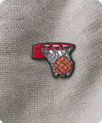 Basketball Hoop Enamel Pin Badge