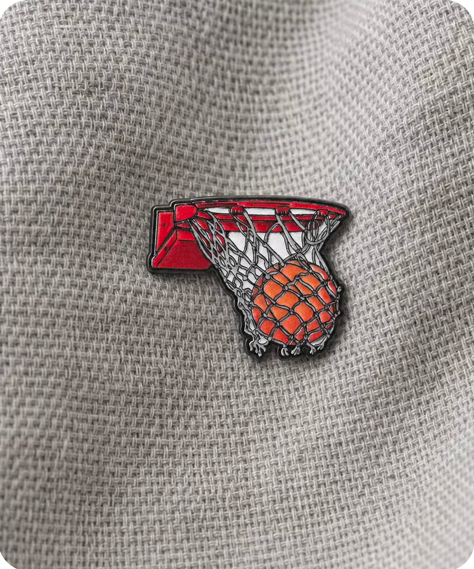 Basketball Hoop Enamel Pin Badge