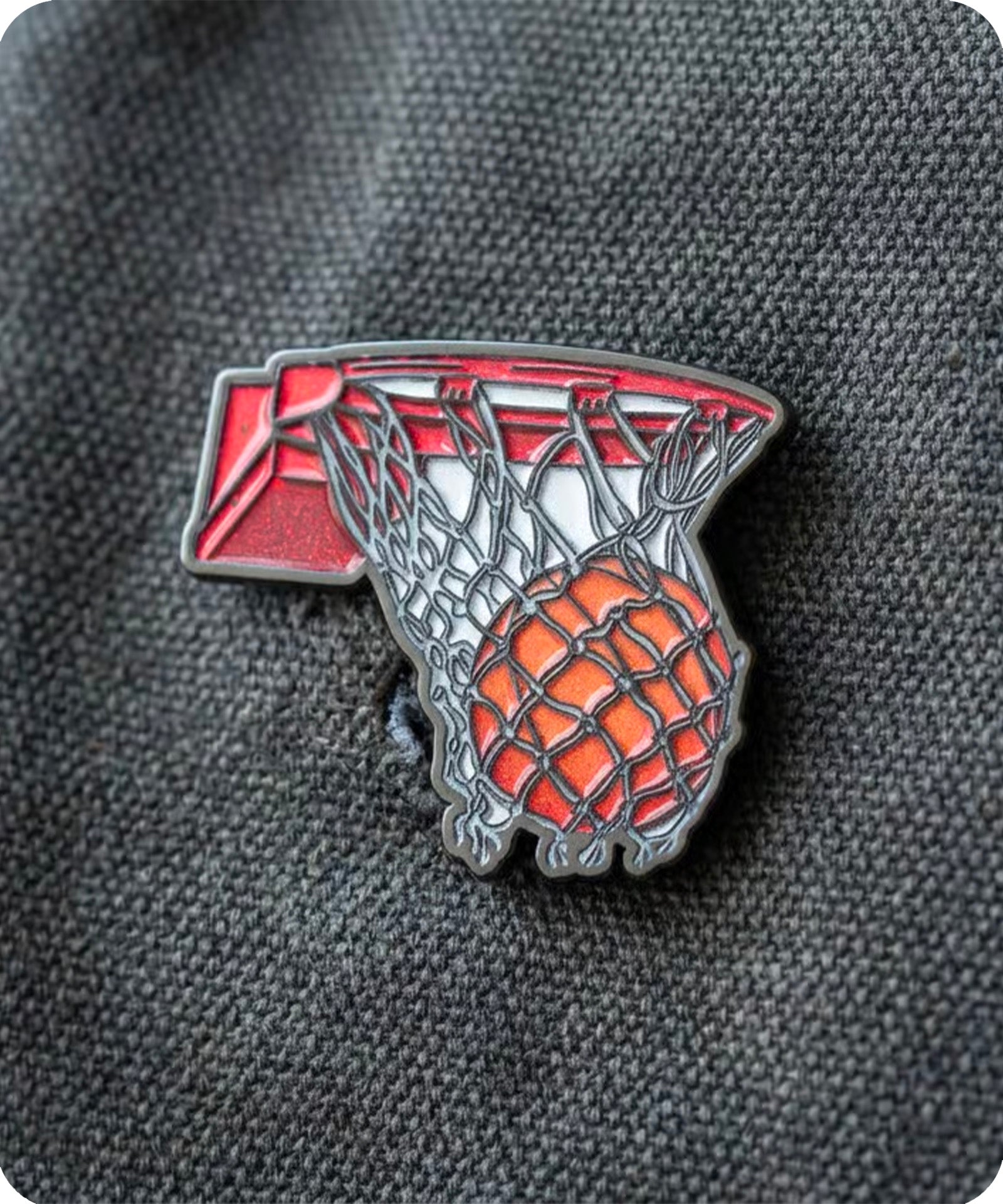 Basketball Hoop Enamel Pin Badge Imagen secundaria del producto