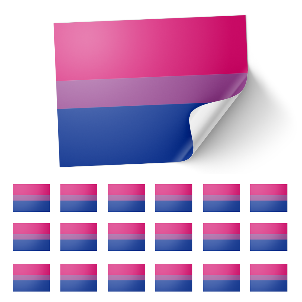 20 X Bisexual Flag Stickers Secondary image