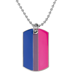 Progress Pride LGBTQI+ Flag Dog Tag Necklaces | Metal Enamel
