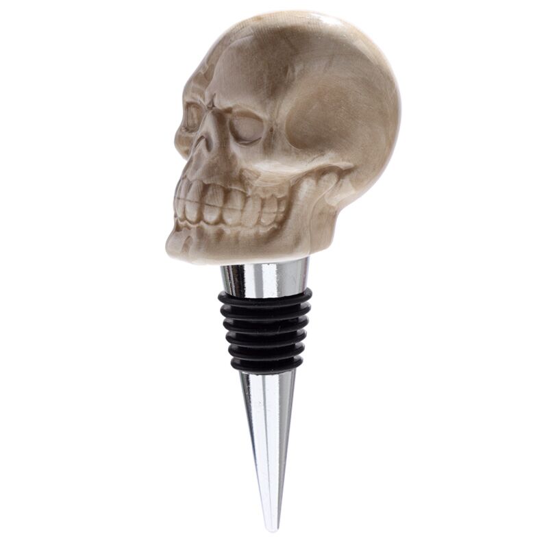 Tapón de botella de vino de cerámica con calavera Imagen principal del producto