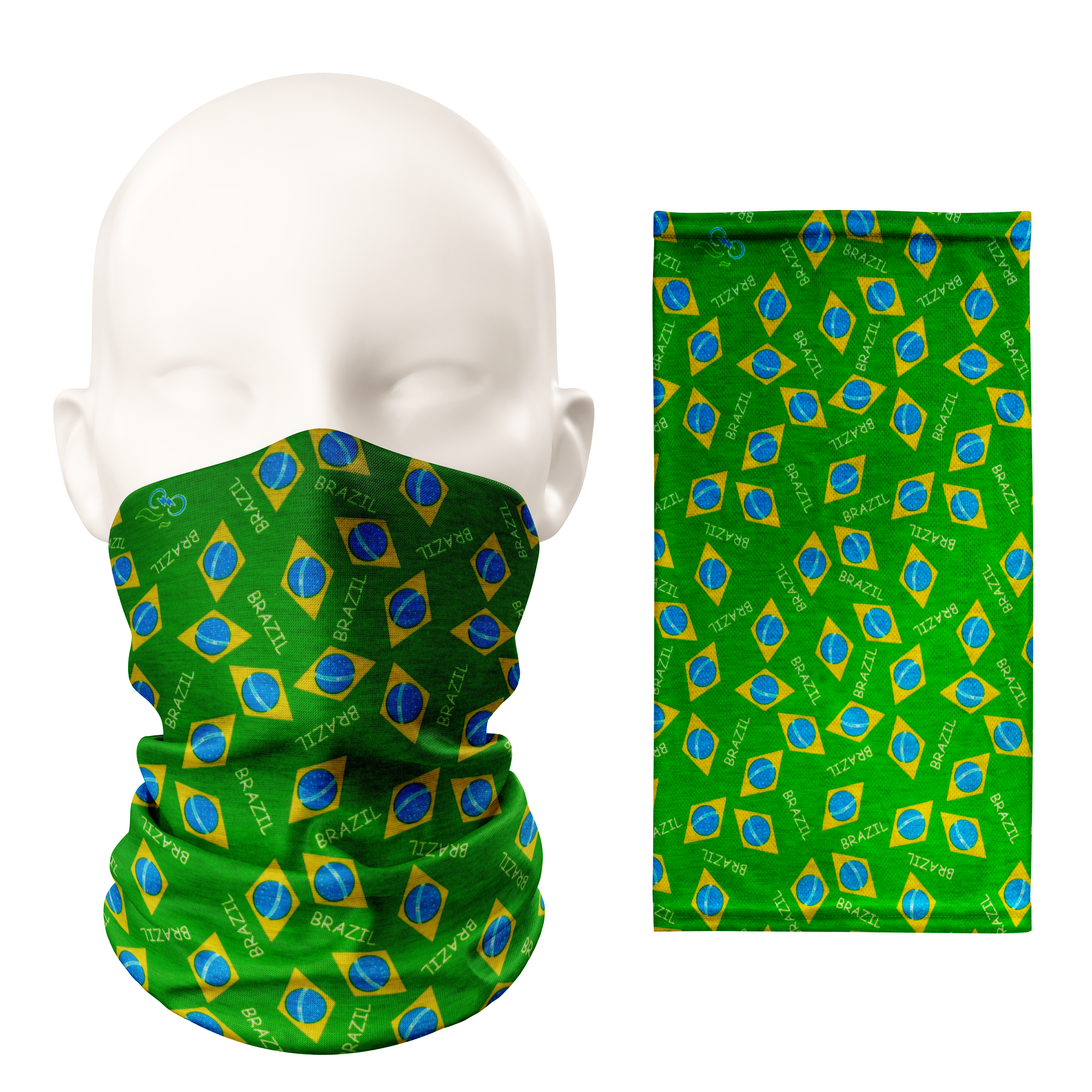 Snood con estampado de la bandera de Brasil – Mascarilla transpirable para el cuello y la cara