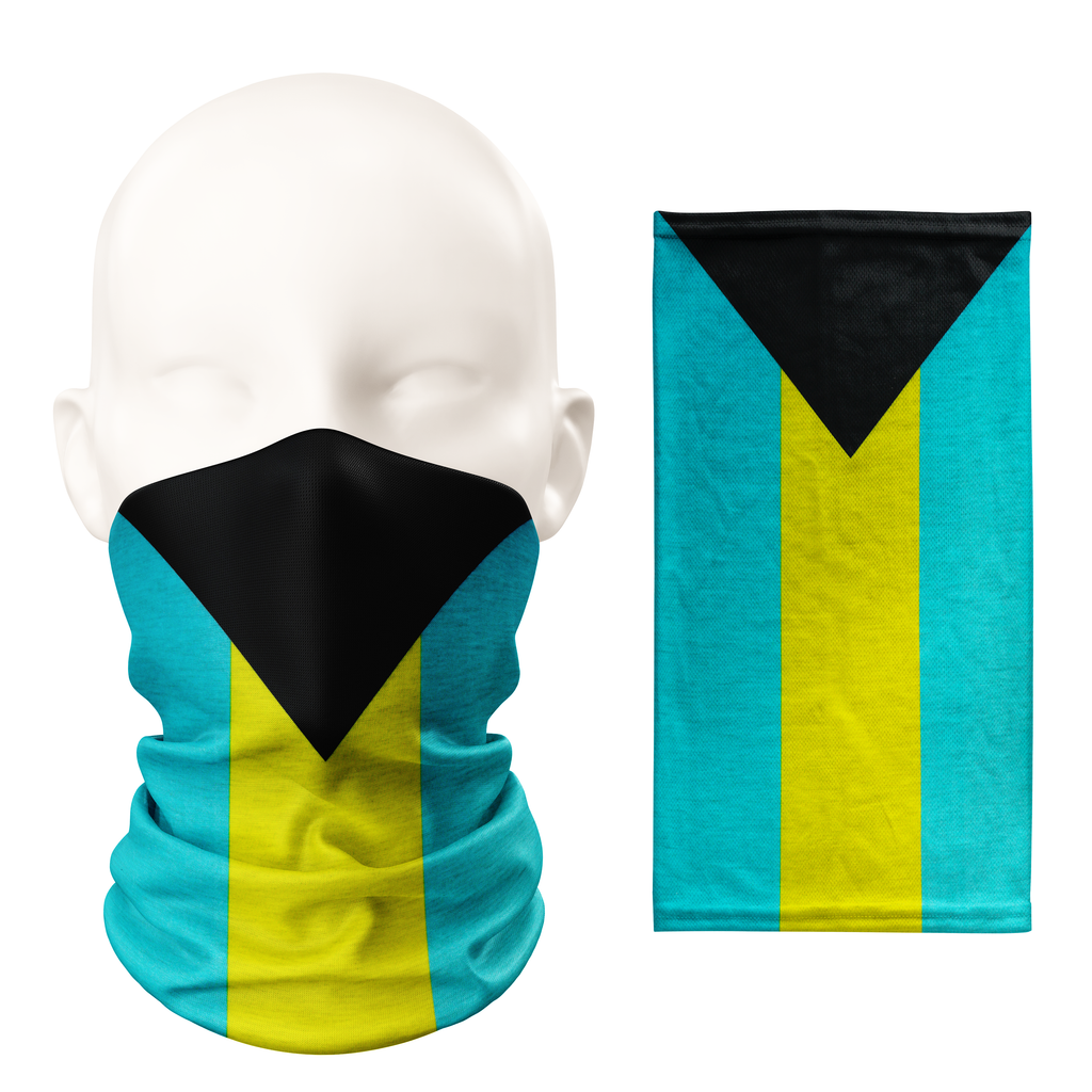 Bandana para el cuello tipo braga para la cara con la bandera de las Bahamas – Transpirable