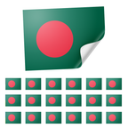 20 X Bangladesh Flag Stickers