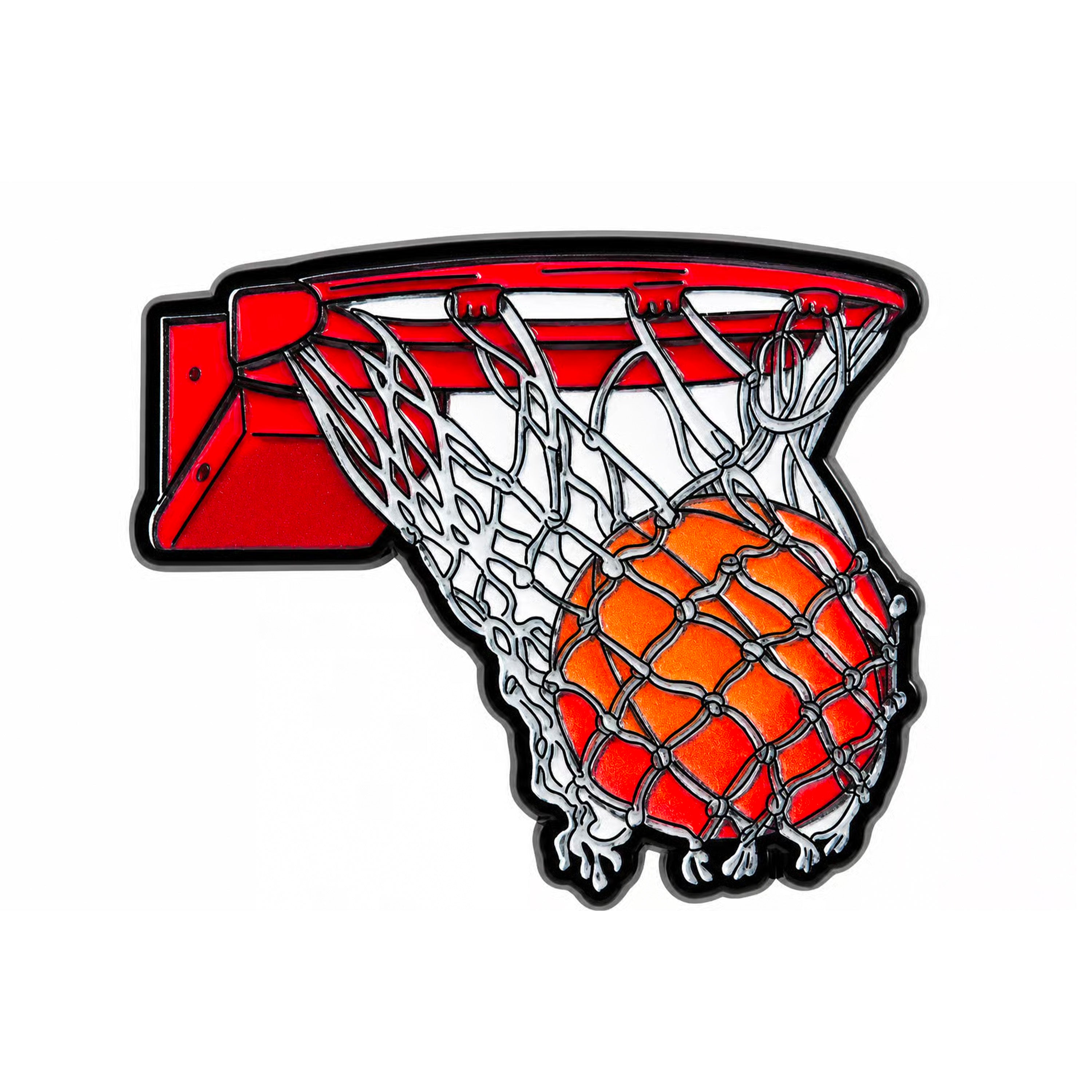 Basketball Hoop Enamel Pin Badge