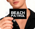 Beach Patrol Black Lifeguard Buoy Iron On Patch (7.8 x 5cm)