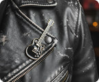 Black Electric Guitar Pin Badge