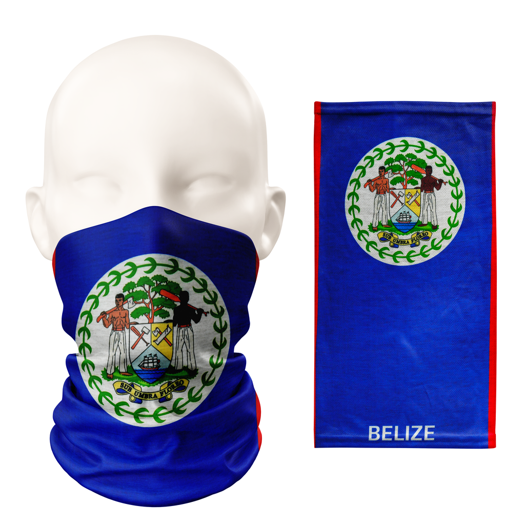 Snood con la bandera de Belice – Mascarilla transpirable, tipo braga de cuello, para cubrir el rostro