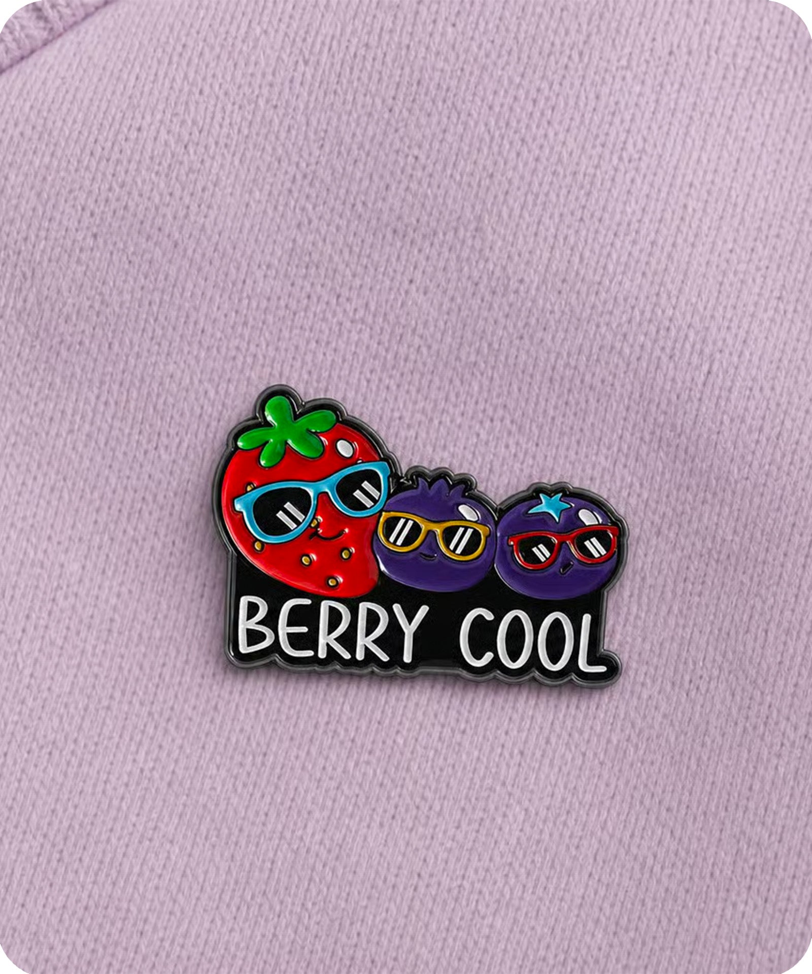 Berry Cool Strawberry & Blueberries Enamel Pin Badge