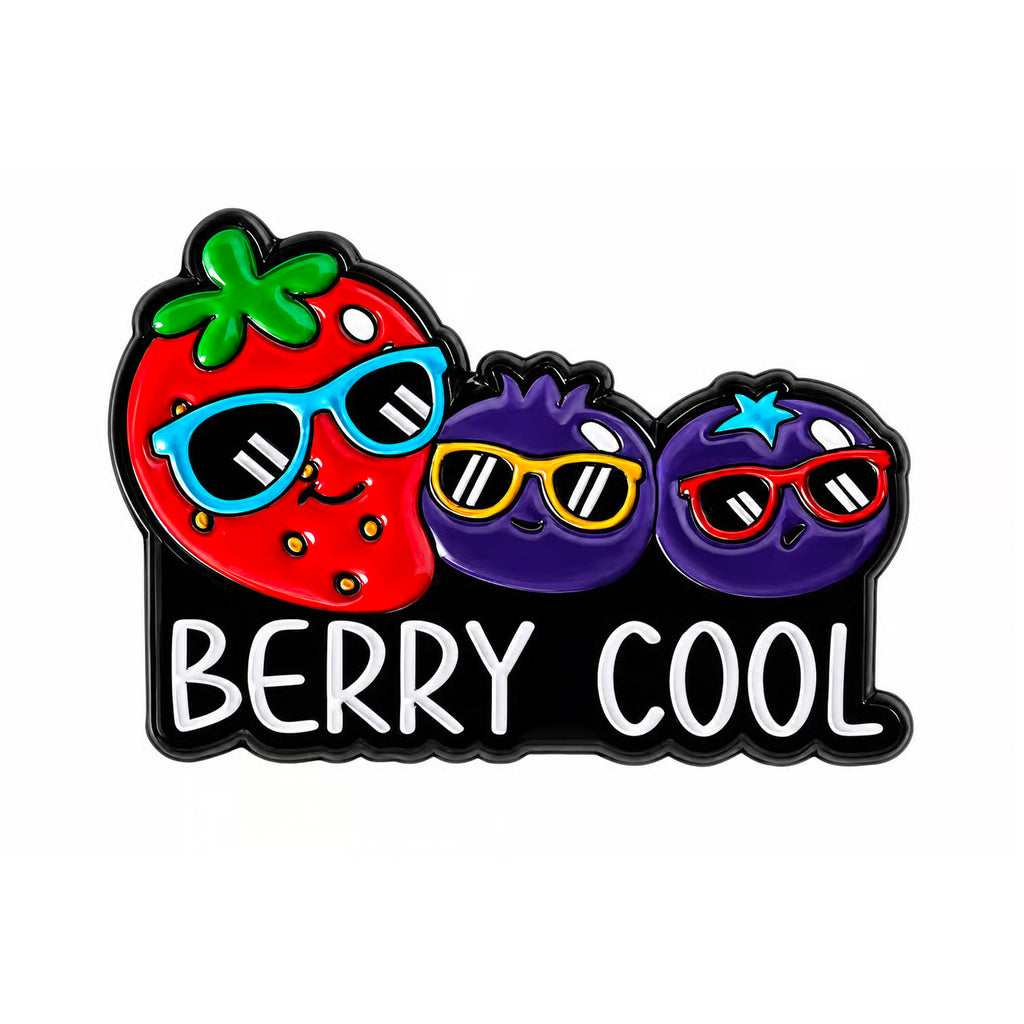 Berry Cool Strawberry & Blueberries Enamel Pin Badge