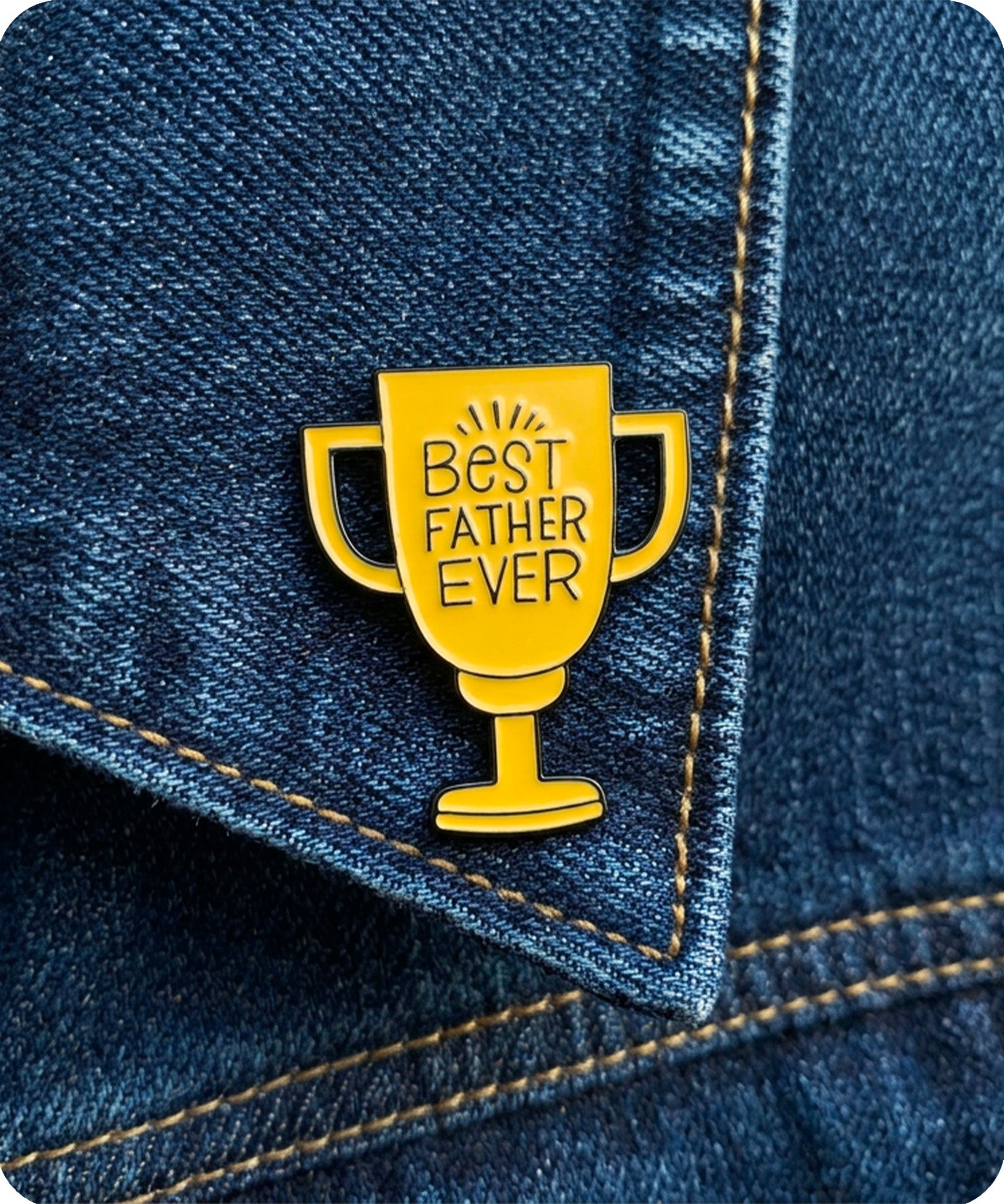 Best Father Ever Trophy Enamel Pin Badge