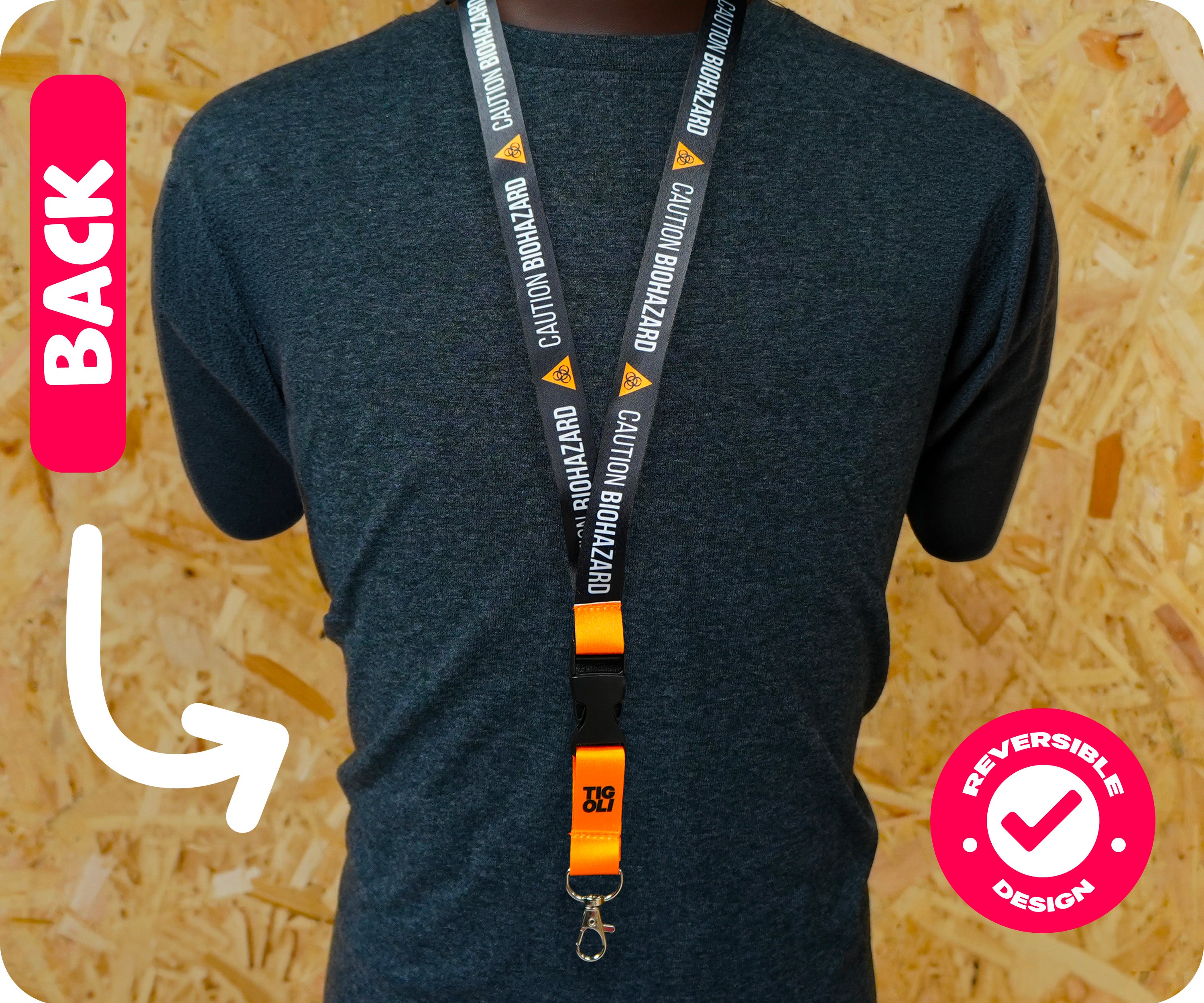 Caution Biohazard Warning Symbol Lanyard