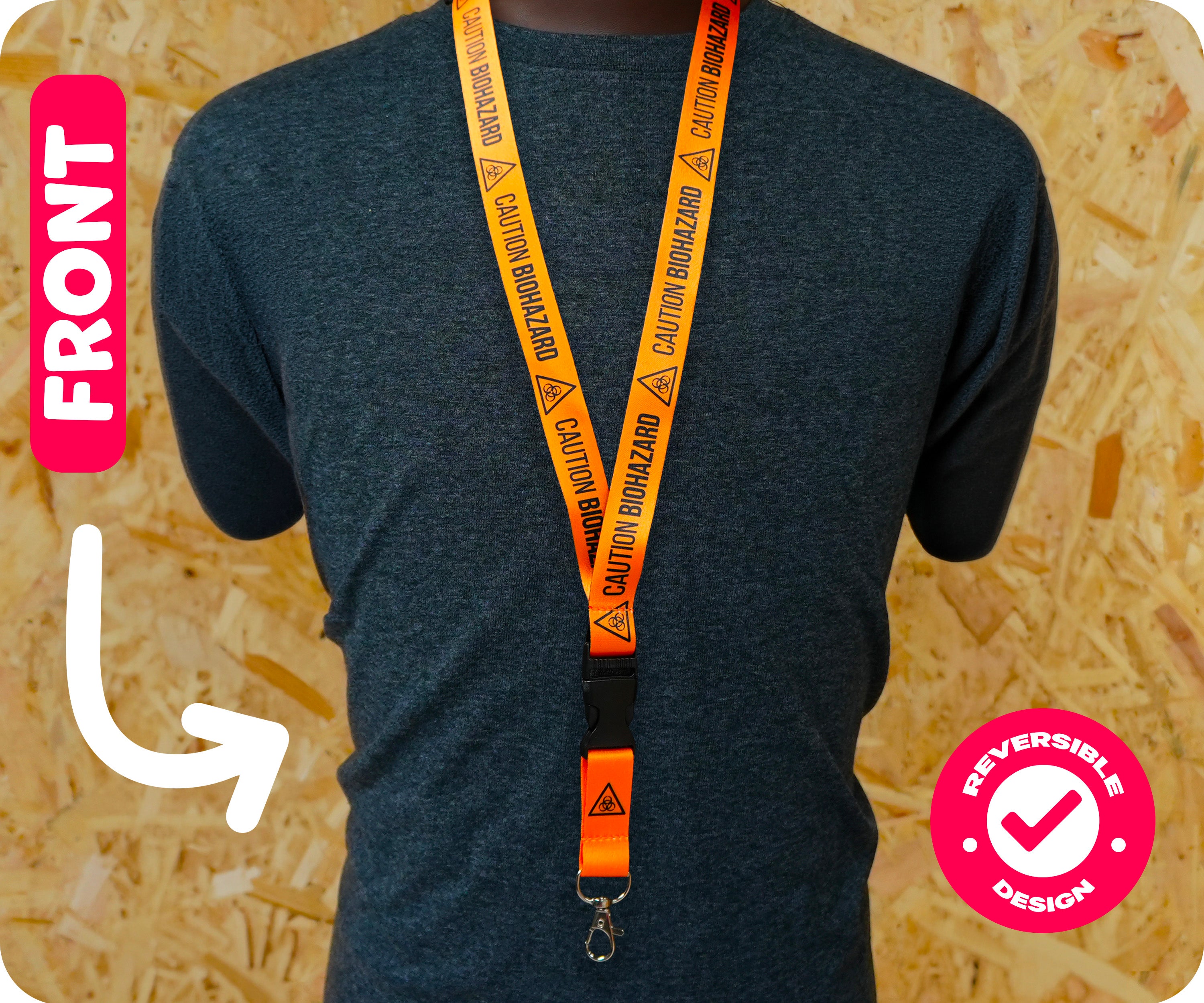 Caution Biohazard Warning Symbol Lanyard Imagen secundaria del producto