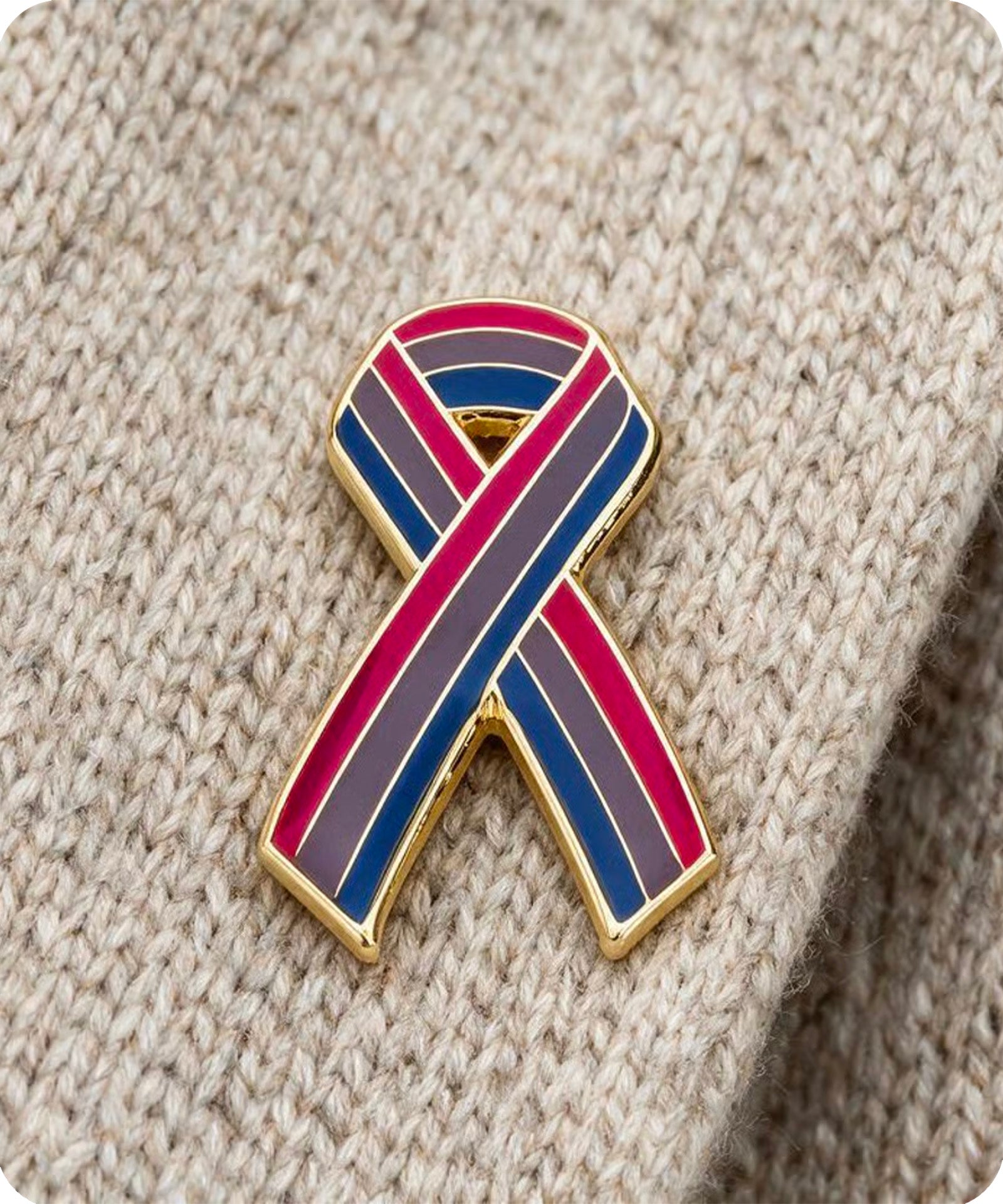 Bisexual Pride Awareness Ribbon Enamel Pin Badge