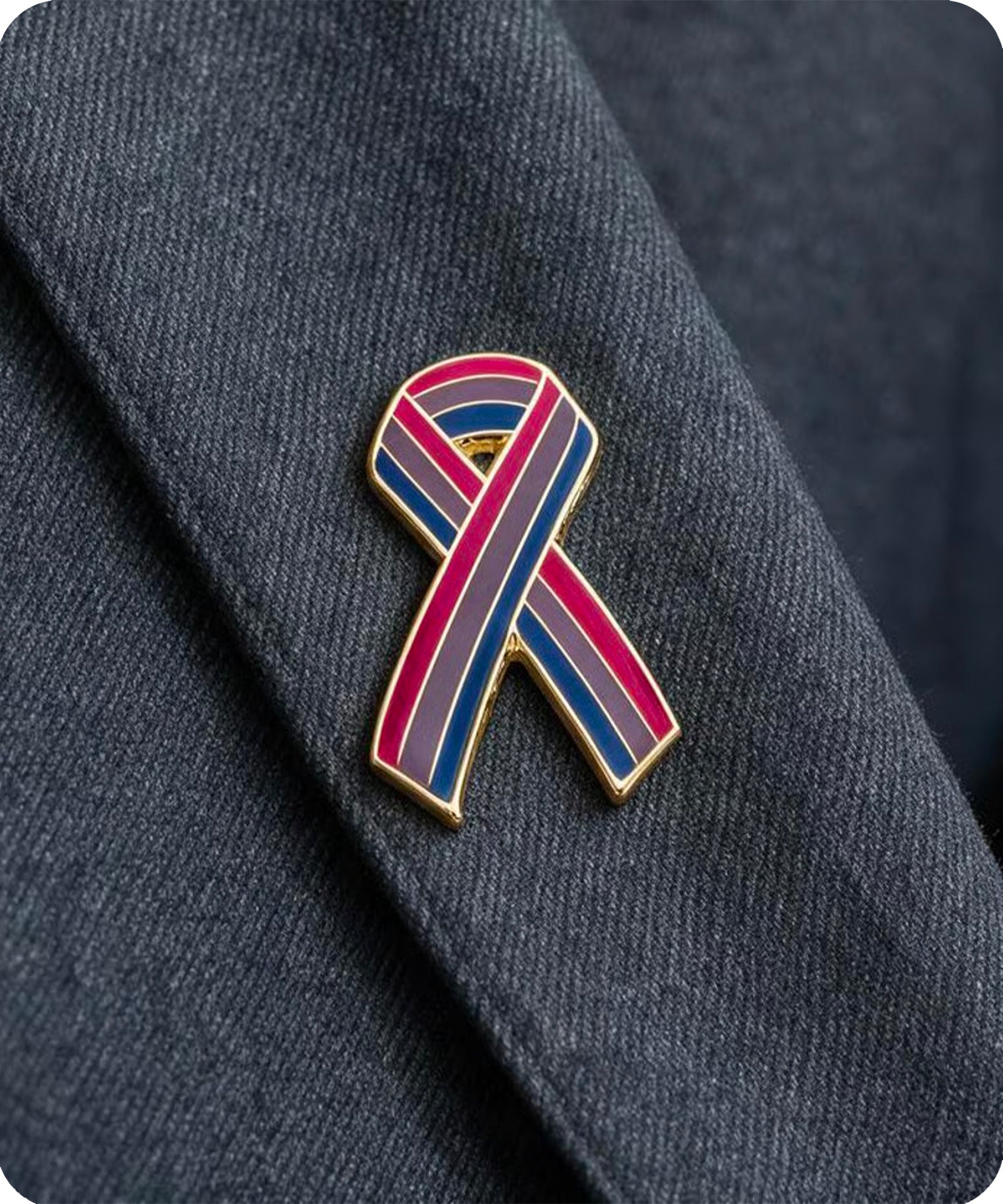 Bisexual Pride Awareness Ribbon Enamel Pin Badge