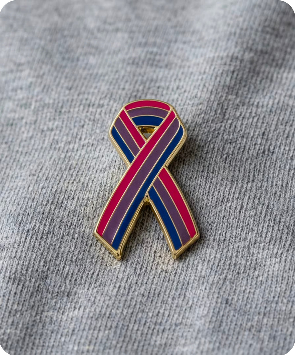Bisexual Pride Awareness Ribbon Enamel Pin Badge