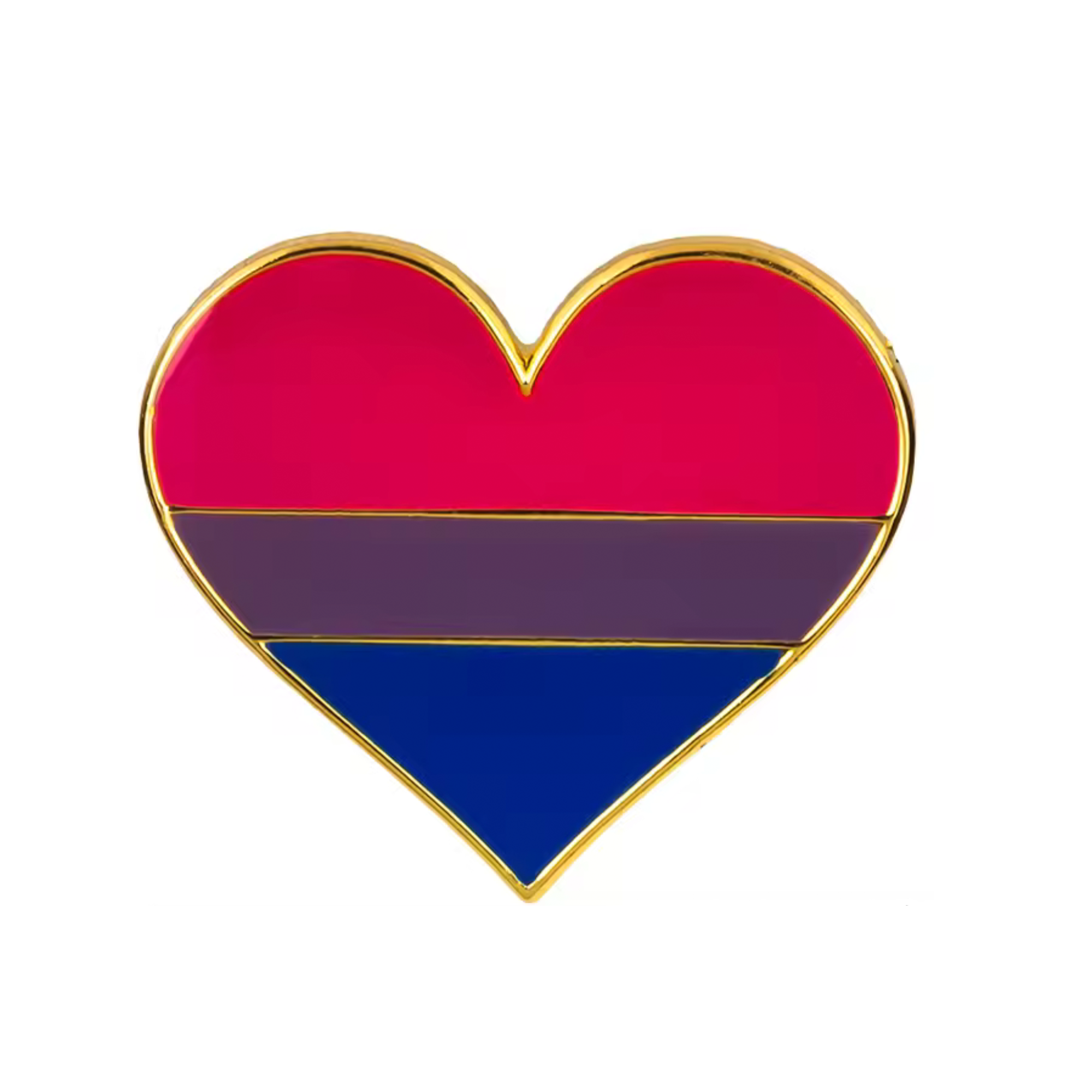 Insignia con forma de corazón del orgullo bisexual Imagen principal del producto