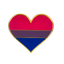 Bisexual Love Heart Pride Pin Badge