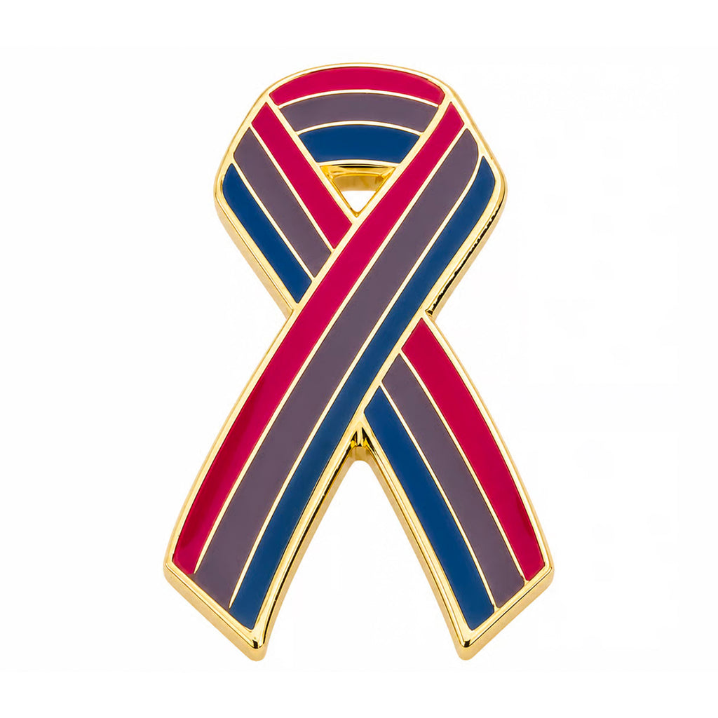Bisexual Pride Awareness Ribbon Enamel Pin Badge