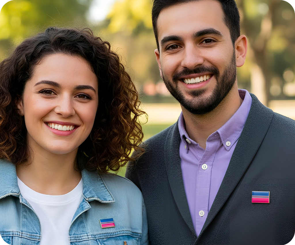 Pin rectangular bisexual