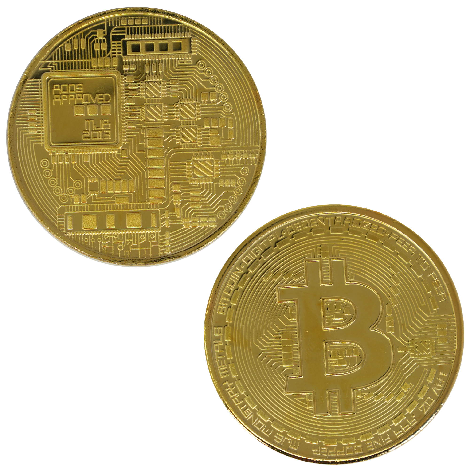 Moneda Réplica Bitcoin Dorada – Ficha de Coleccionista de Criptomonedas Imagen principal del producto