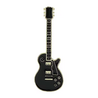 Black Electric Guitar Pin Badge