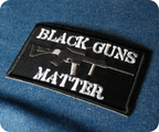 Black Guns Matter Assault Rifle Iron On Patch (7.8 x 5cm)