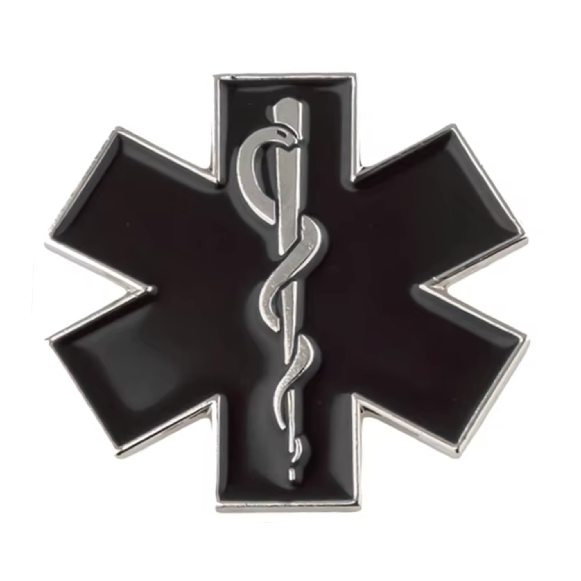 Pin de insignia de estrella de ambulancia médica negra Imagen principal del producto