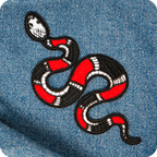 Slithering Coral Snake Iron On Patch (13 x 7cm)
