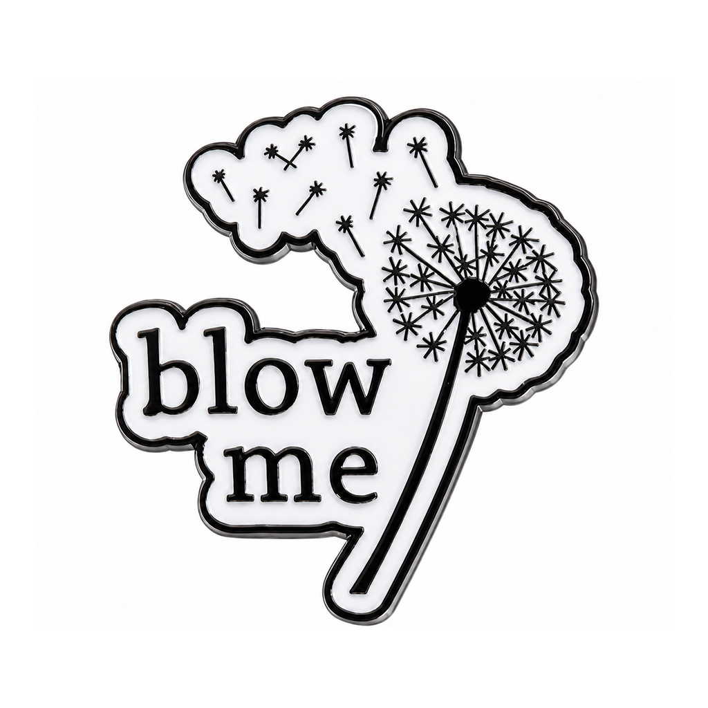 Blow Me Dandelion Enamel Lapel Pin Badge